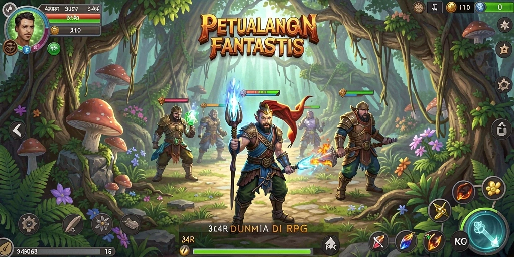 Tampilan gameplay epik dalam 34R, penuh aksi dan petualangan.