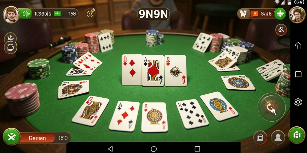 Tampilan gameplay Gaple di 9N9N yang menarik dan seru.