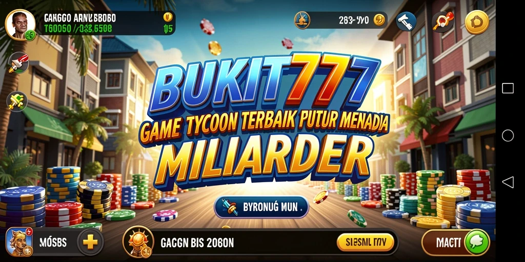 Tampilan gameplay BUKIT777 yang mengasyikkan dalam membangun kerajaan bisnis.
