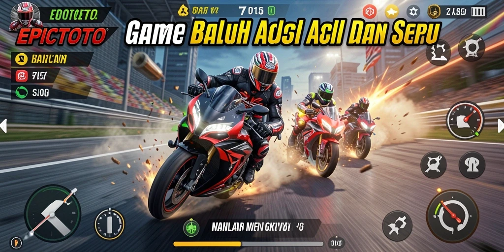 Tampilan gameplay EPICTOTO yang mendebarkan di trek balap motor.