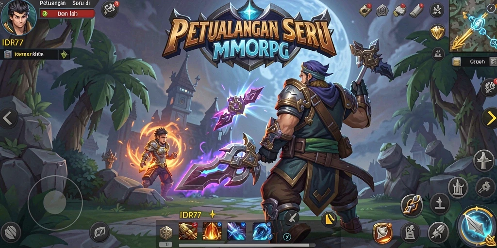 Screenshot gameplay IDR77 menampilkan aksi seru di dunia MMORPG.