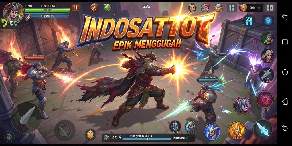 Tampilan gameplay INDOSATTOTO yang penuh aksi dan pertarungan intens.