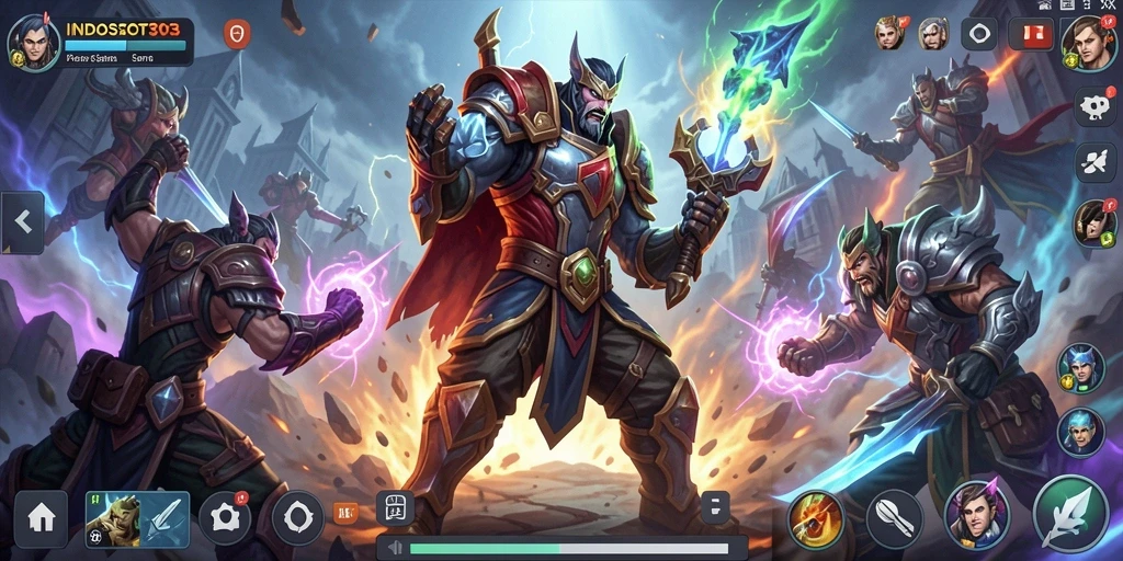 Tangkapan layar INDOSLOT303 menunjukkan aksi pertarungan seru di arena.