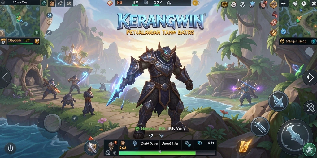 Screenshot gameplay KERANGWIN menampilkan pertarungan epik antar pemain.