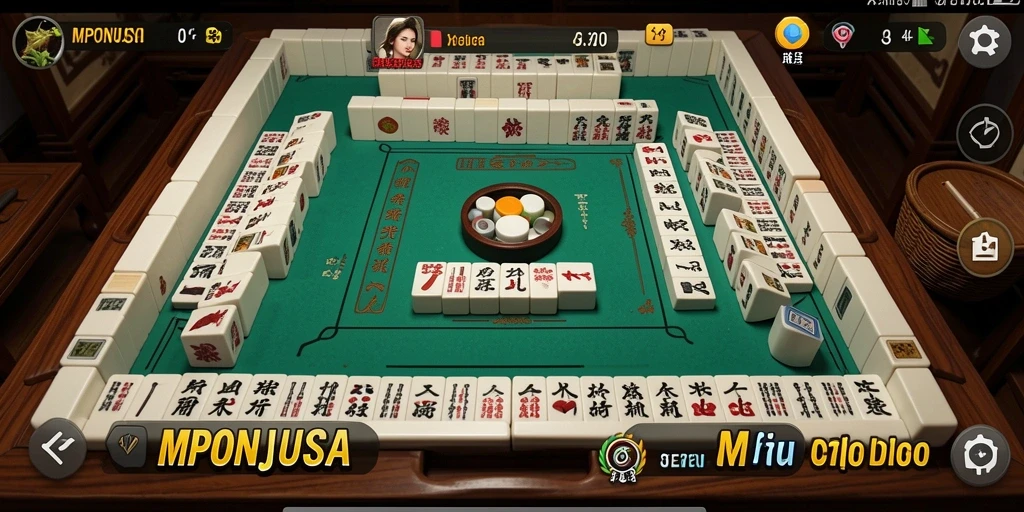 Screenshot MPONUSA menampilkan gameplay Mahjong yang seru dan menantang.