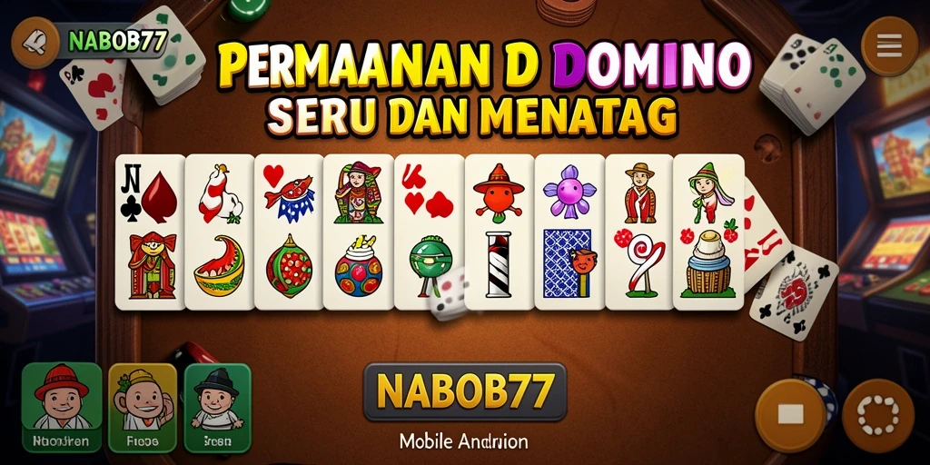 Screenshot gameplay NABOB77 menunjukkan suasana permainan Domino yang dinamis.