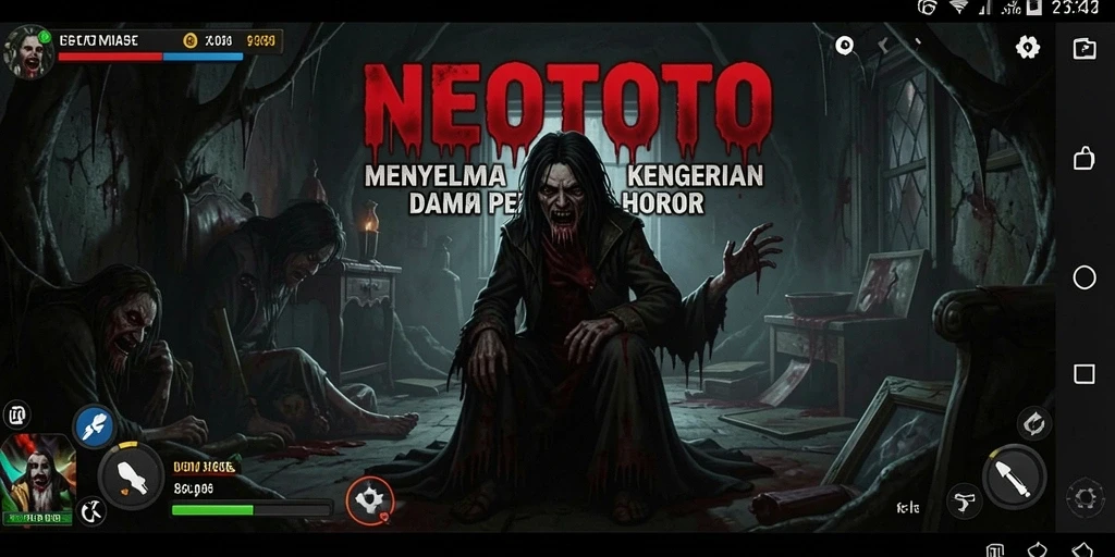 Tampilan gameplay menyeramkan dari NEOTOTO yang penuh ketegangan.