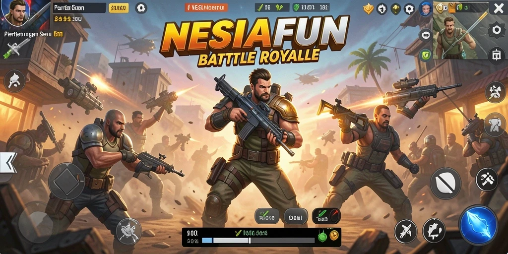 Gameplay seru dan aksi mendebarkan dalam NESIAFUN Battle Royale.