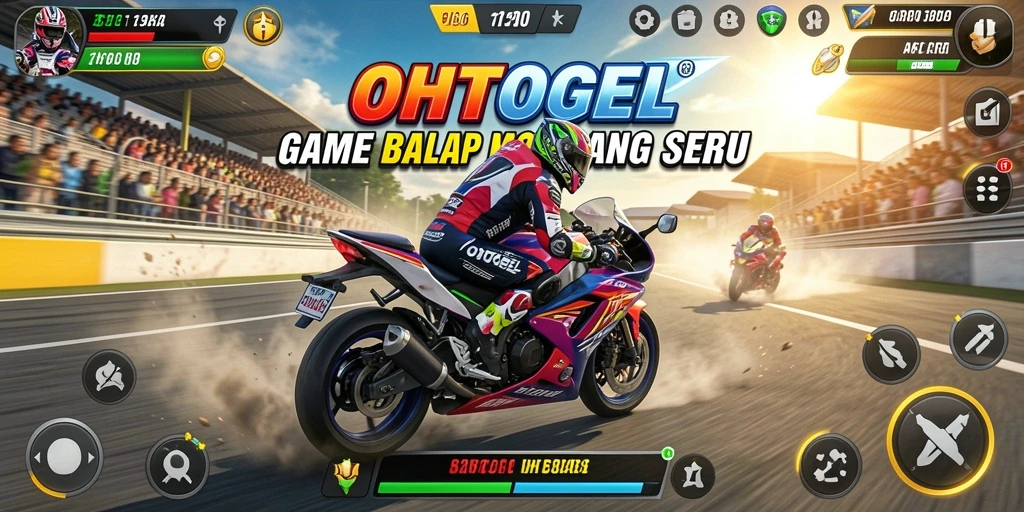 Tampilan gameplay balap motor seru di OHTOGEL.
