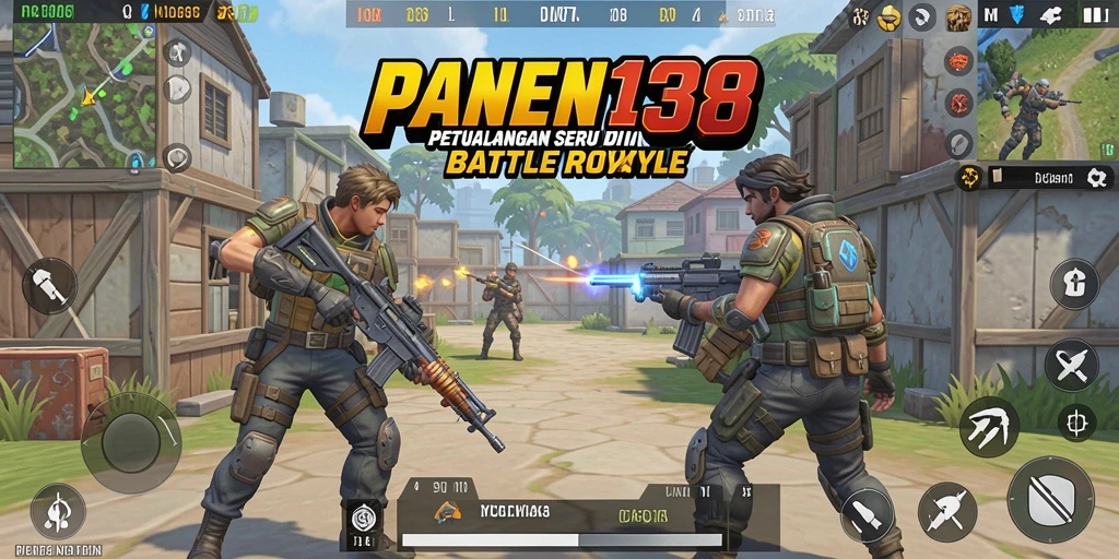 Screenshot dari gameplay PANEN138 yang menampilkan aksi pertempuran Battle Royale.