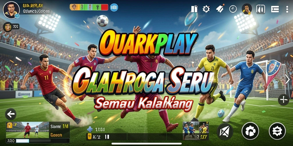 Tampilan gameplay QUARKPLAY dengan berbagai olahraga yang menarik.