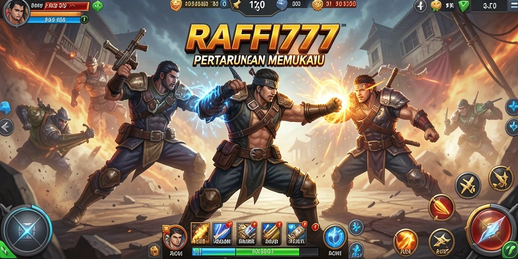 Tampilan seru gameplay RAFFI777 saat bertarung melawan musuh.