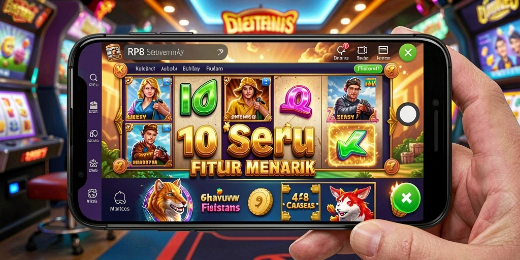Screenshot utama RP8 menampilkan gameplay slot yang seru dan interaktif.
