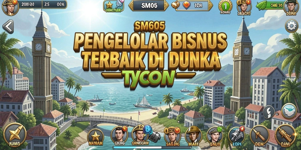 Gameplay SM605 yang menantang dalam membangun bisnis Tycoon.