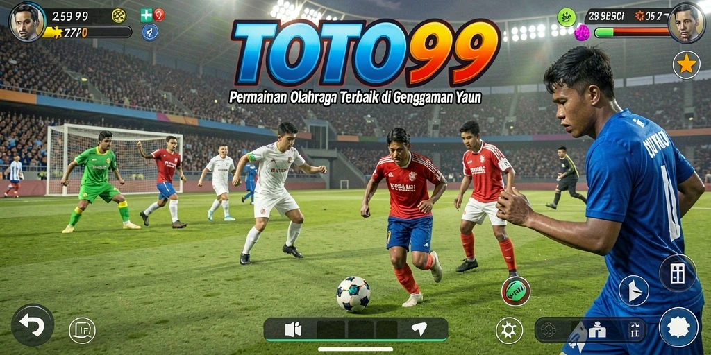 Tampilan gameplay olahraga yang menarik dan dinamis.