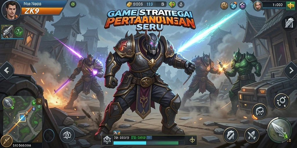 Tangkapan layar ZK9 menampilkan pertempuran sengit dengan strategis yang mendebarkan.